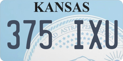 KS license plate 375IXU