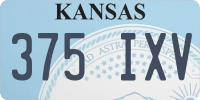 KS license plate 375IXV
