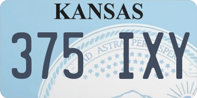 KS license plate 375IXY