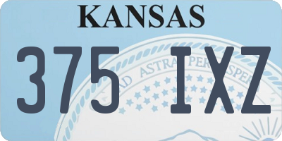 KS license plate 375IXZ