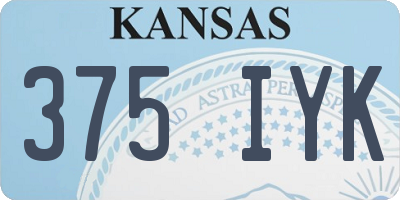 KS license plate 375IYK