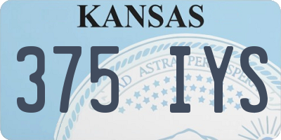 KS license plate 375IYS