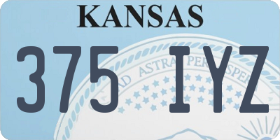 KS license plate 375IYZ