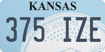 KS license plate 375IZE