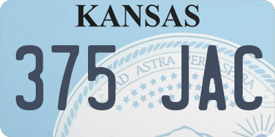 KS license plate 375JAC