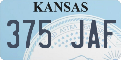 KS license plate 375JAF