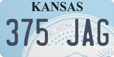 KS license plate 375JAG