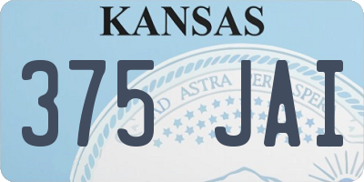 KS license plate 375JAI