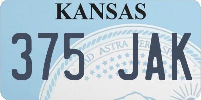 KS license plate 375JAK