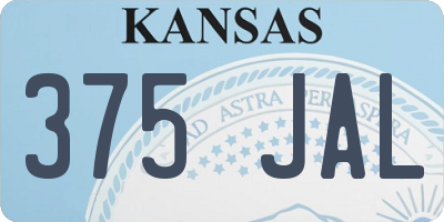KS license plate 375JAL