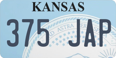 KS license plate 375JAP