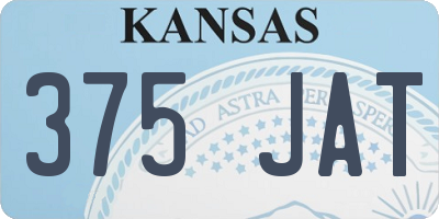 KS license plate 375JAT