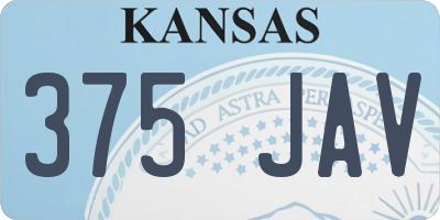 KS license plate 375JAV