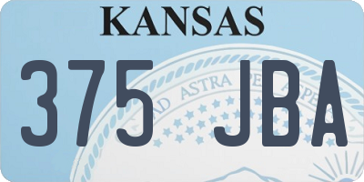 KS license plate 375JBA