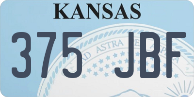 KS license plate 375JBF
