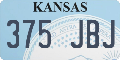 KS license plate 375JBJ