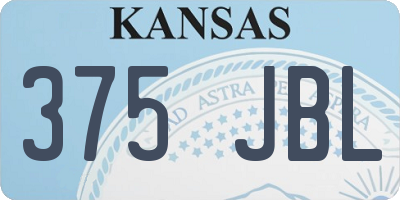 KS license plate 375JBL