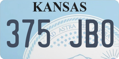 KS license plate 375JBO