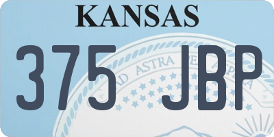 KS license plate 375JBP