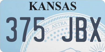 KS license plate 375JBX