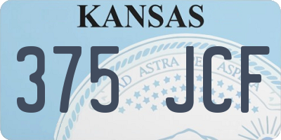 KS license plate 375JCF