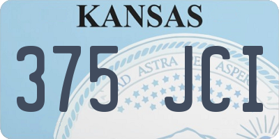 KS license plate 375JCI
