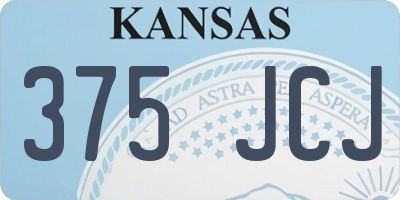 KS license plate 375JCJ