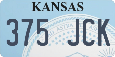 KS license plate 375JCK