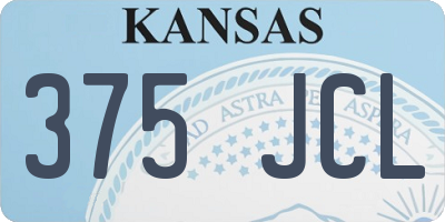 KS license plate 375JCL