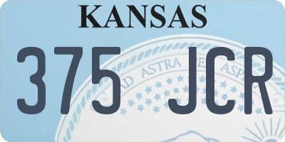 KS license plate 375JCR
