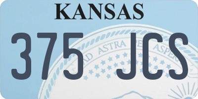 KS license plate 375JCS