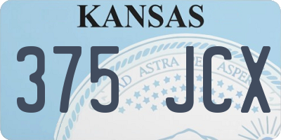 KS license plate 375JCX
