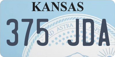 KS license plate 375JDA