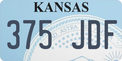 KS license plate 375JDF