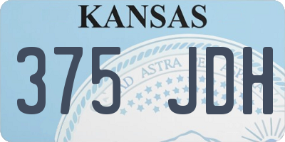 KS license plate 375JDH