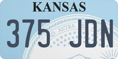 KS license plate 375JDN
