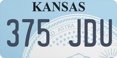 KS license plate 375JDU