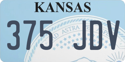 KS license plate 375JDV