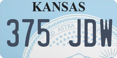 KS license plate 375JDW