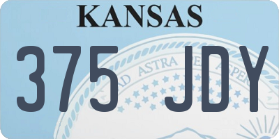 KS license plate 375JDY