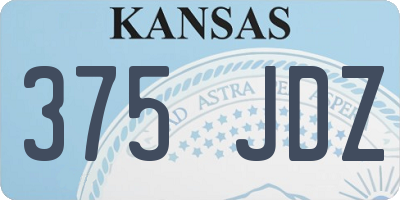 KS license plate 375JDZ