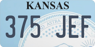 KS license plate 375JEF