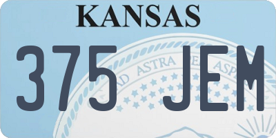 KS license plate 375JEM