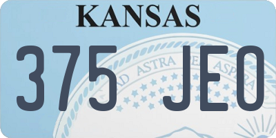 KS license plate 375JEO