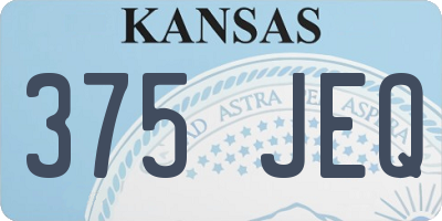 KS license plate 375JEQ