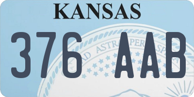 KS license plate 376AAB