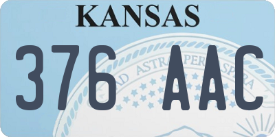 KS license plate 376AAC