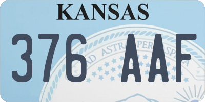 KS license plate 376AAF