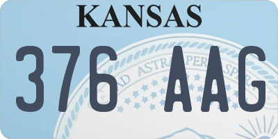 KS license plate 376AAG