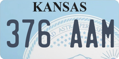 KS license plate 376AAM